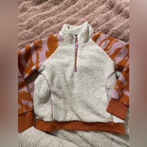 Athleta Girl Quarter Zip Sherpa Sweatshirt